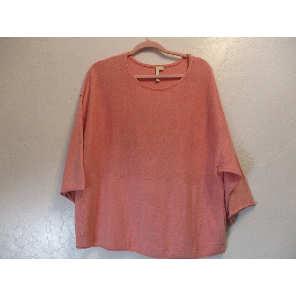 J. Jill Pure Jill Womens Sz XS Cashmere Blend Oversize Boxy Pullover Top Pink